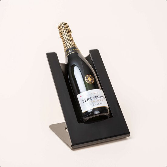Elegant Black Acrylic Wine Cooler with Reusable Cooling Element