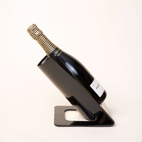 Elegant Black Acrylic Wine Cooler with Reusable Cooling Element