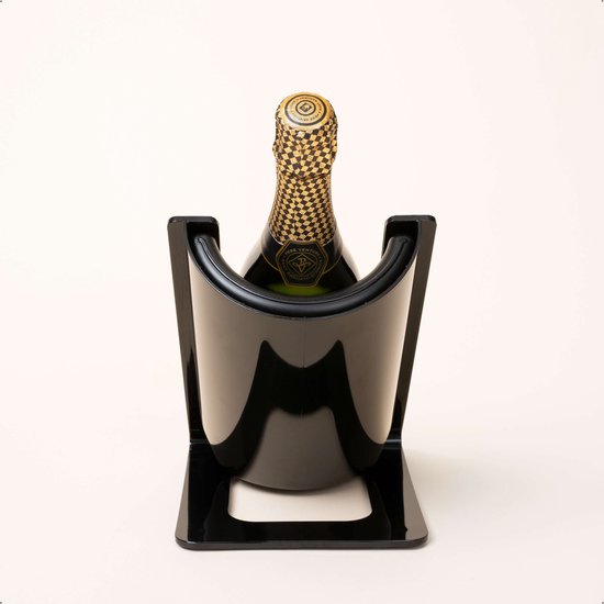 Elegant Black Acrylic Wine Cooler with Reusable Cooling Element