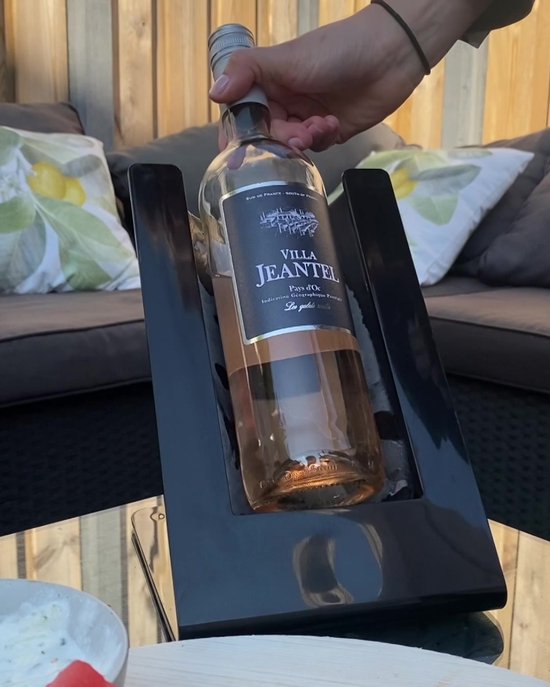 Elegant Black Acrylic Wine Cooler with Reusable Cooling Element